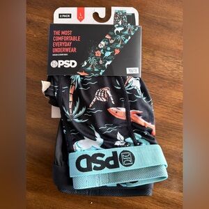 PSD Youth Underwear Boxer Briefs 2 Pack Size Large Hawaiian black teal sharks